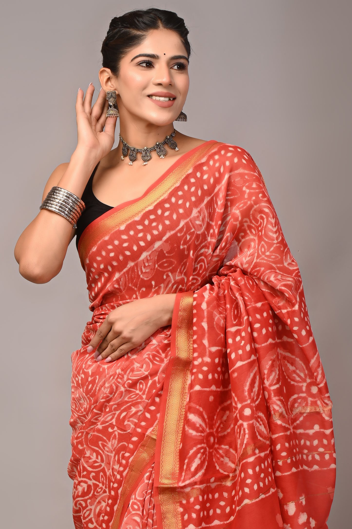 Maheshwari — Coral Blossom
