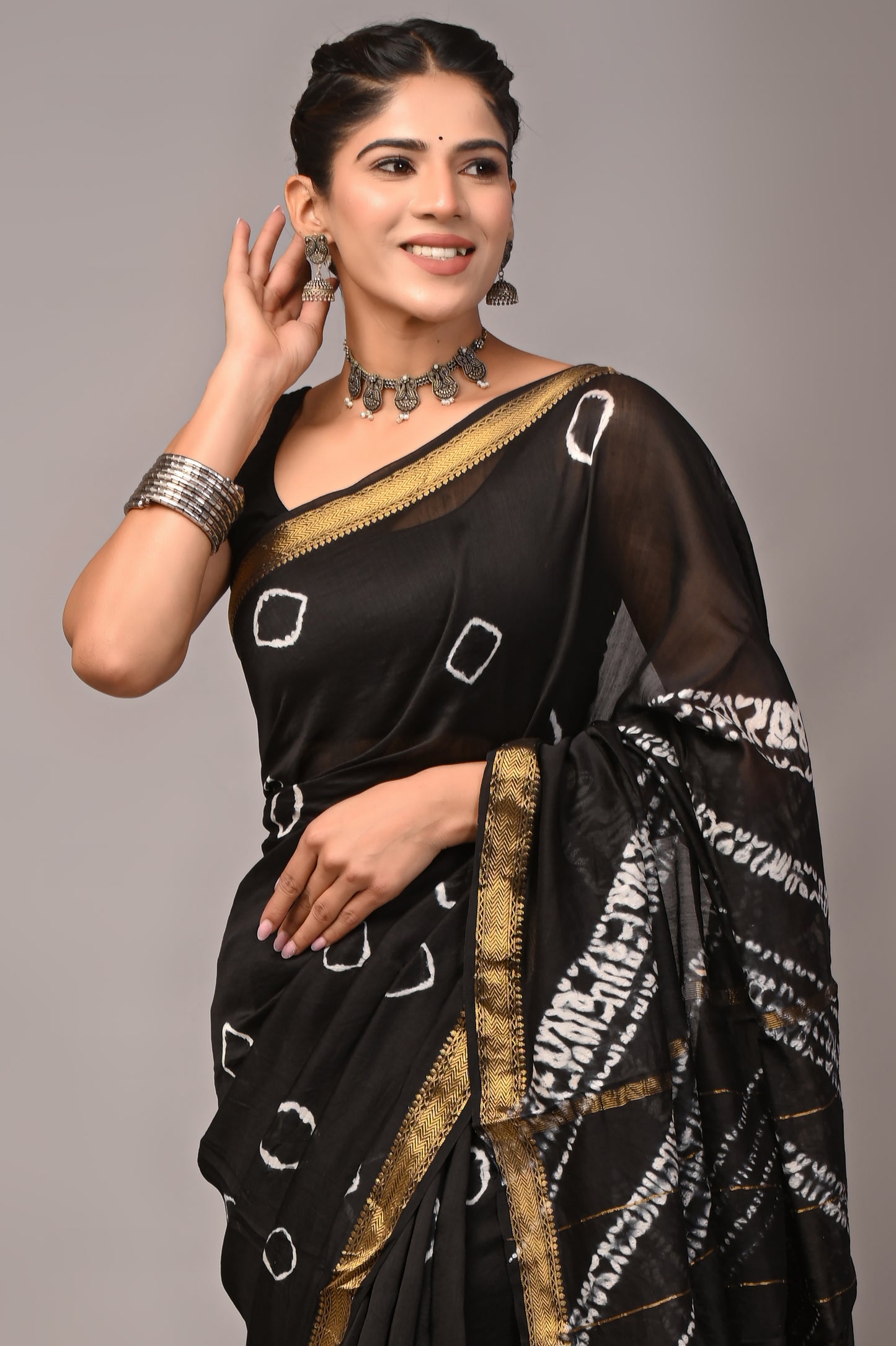 Maheshwari — Noir Shibori Diamond