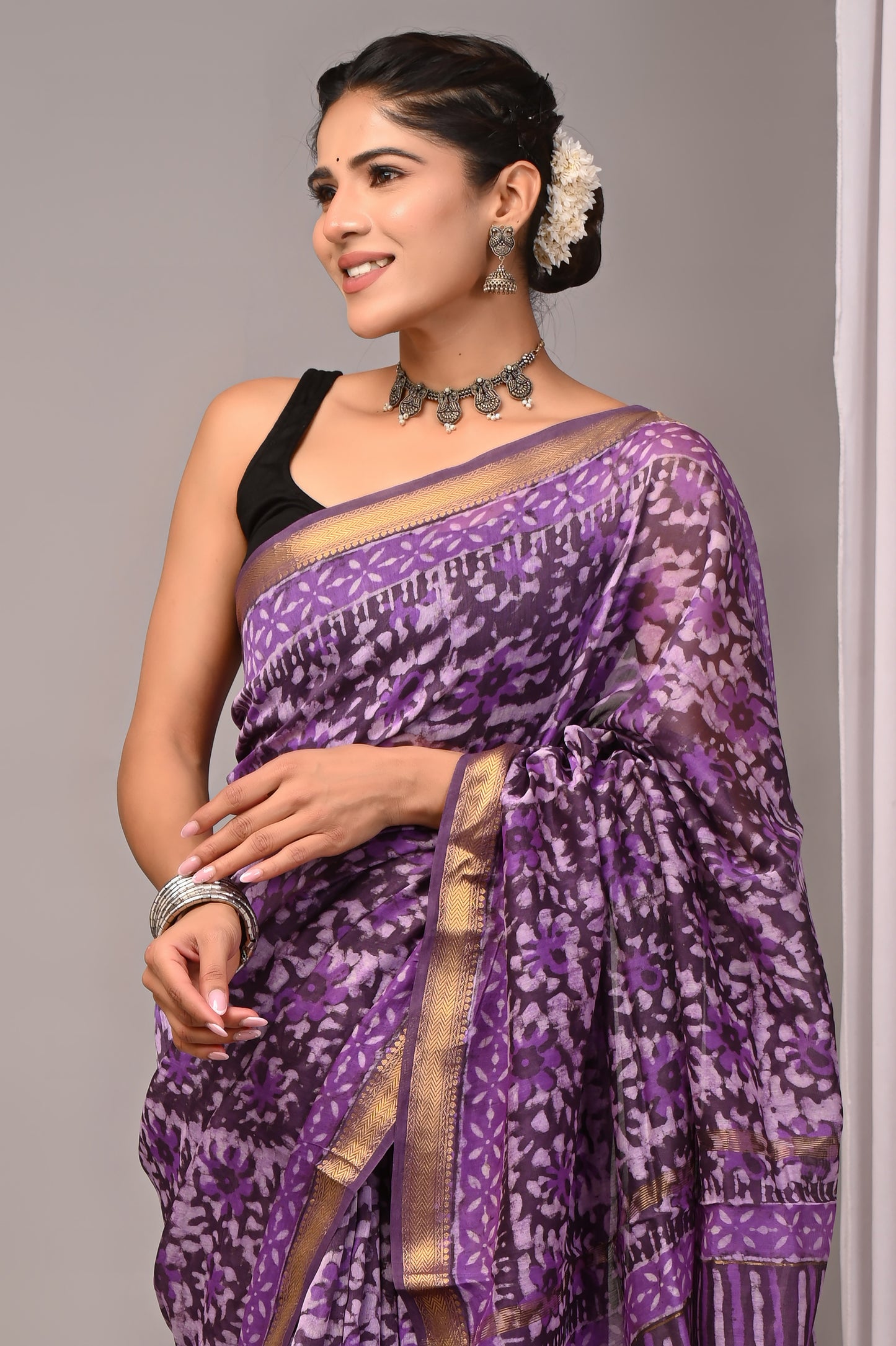 Maheshwari — Lavender Wild Bloom