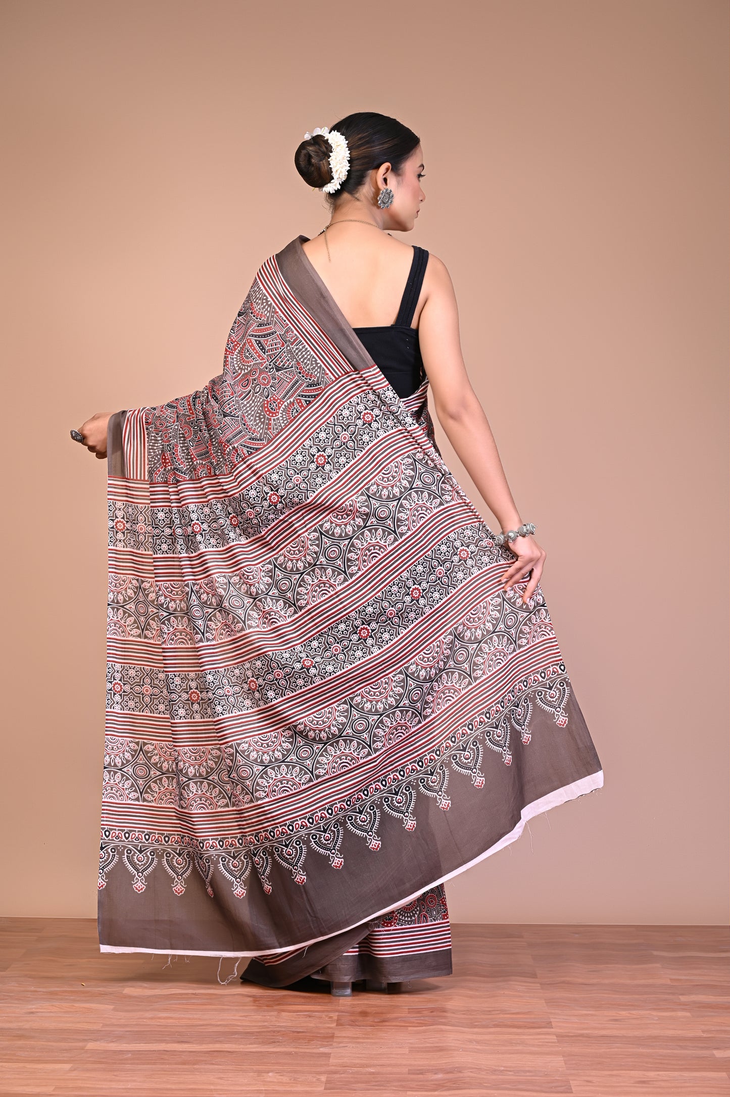 Ajrakh — Mocha Fan Stripe