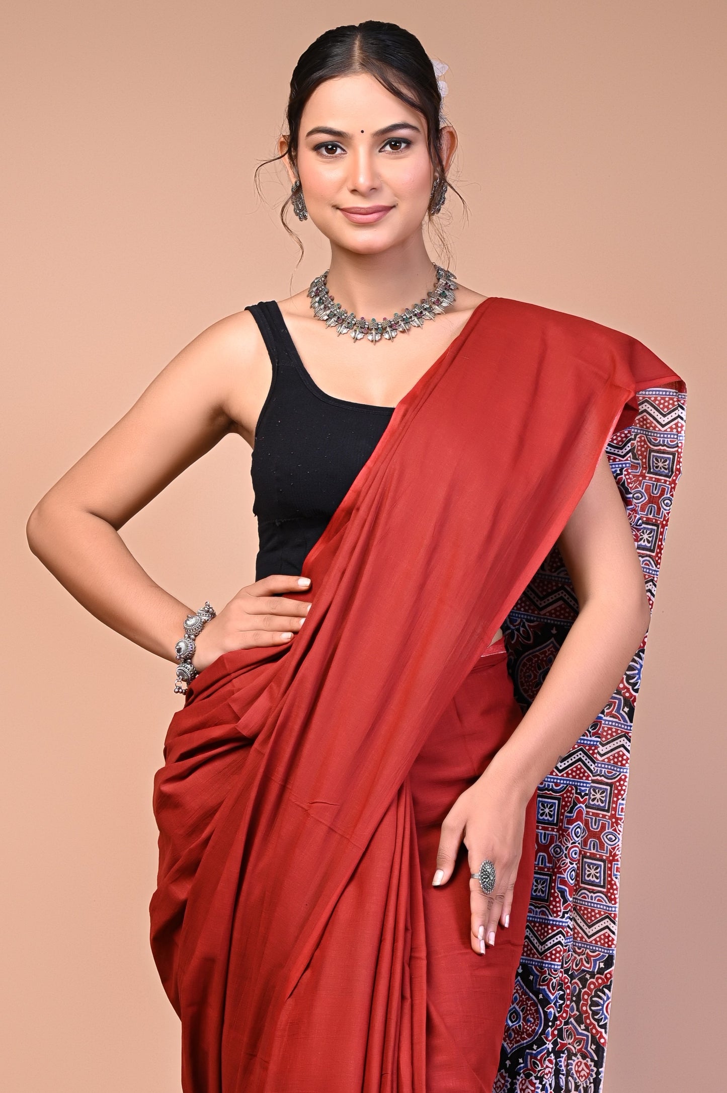 Ajrakh — Brick Ajrakh Pallu