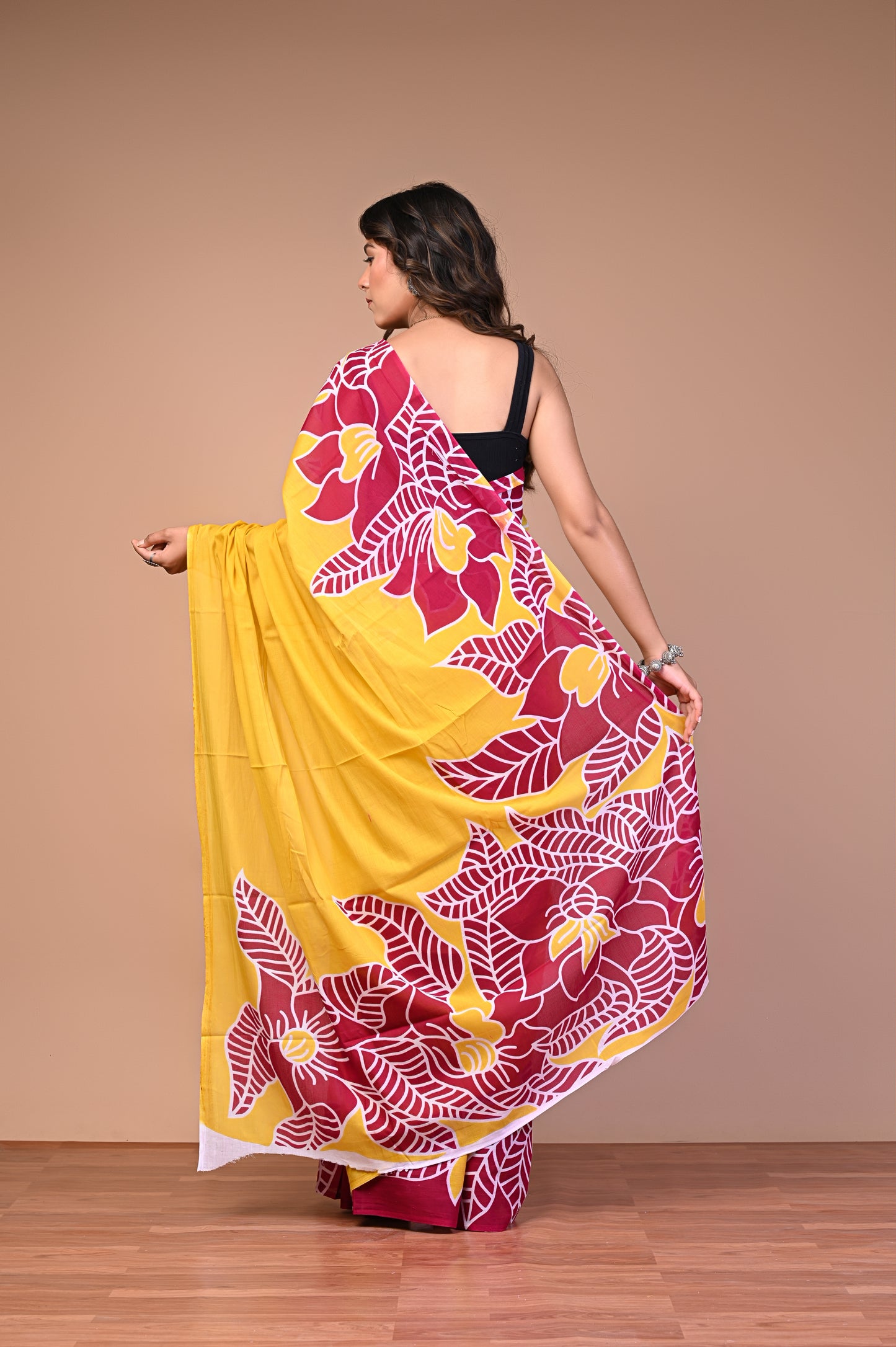 Batik — Mustard Crimson Leaf