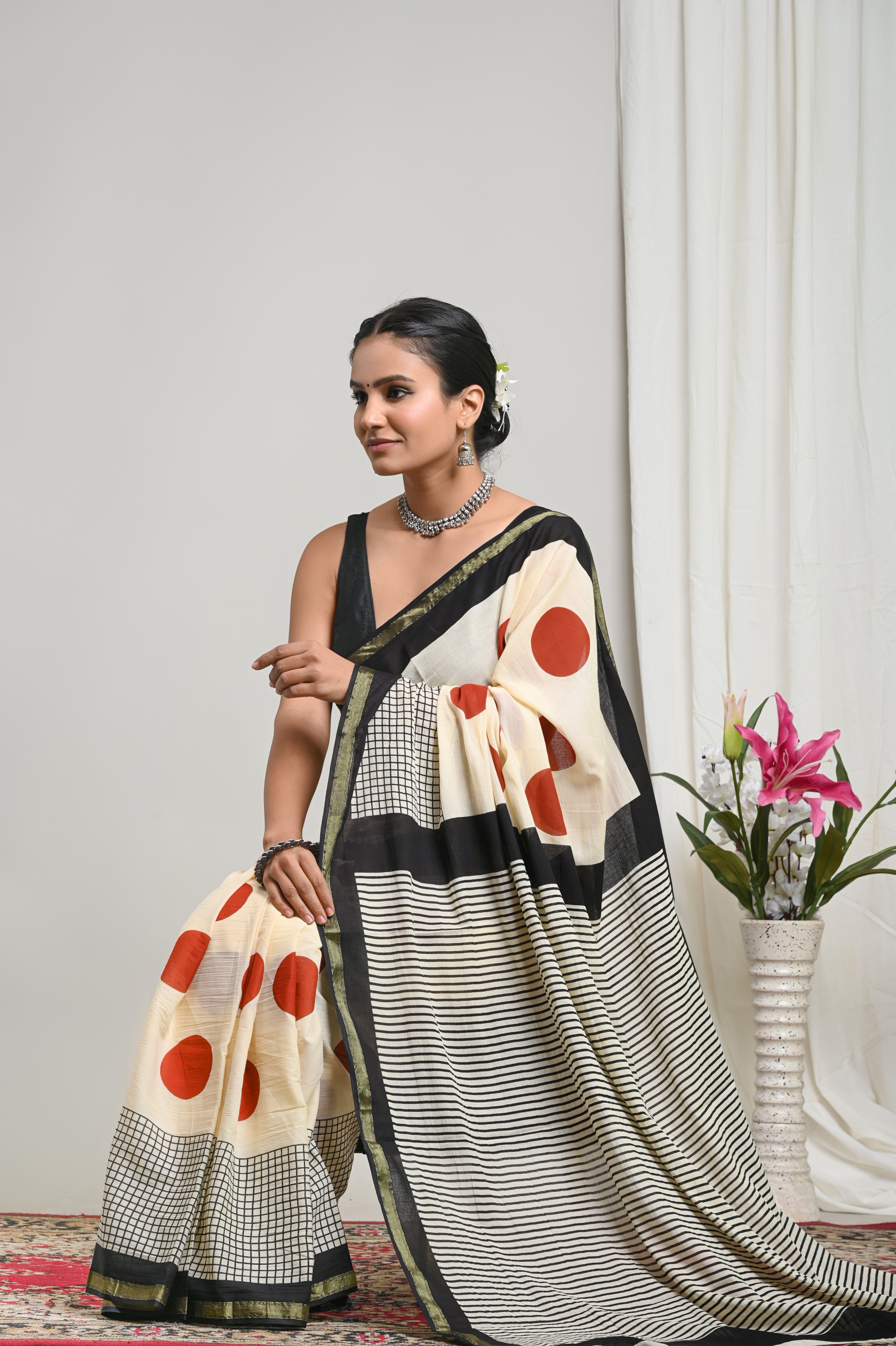 Zari Edit — Ivory Rust Polka