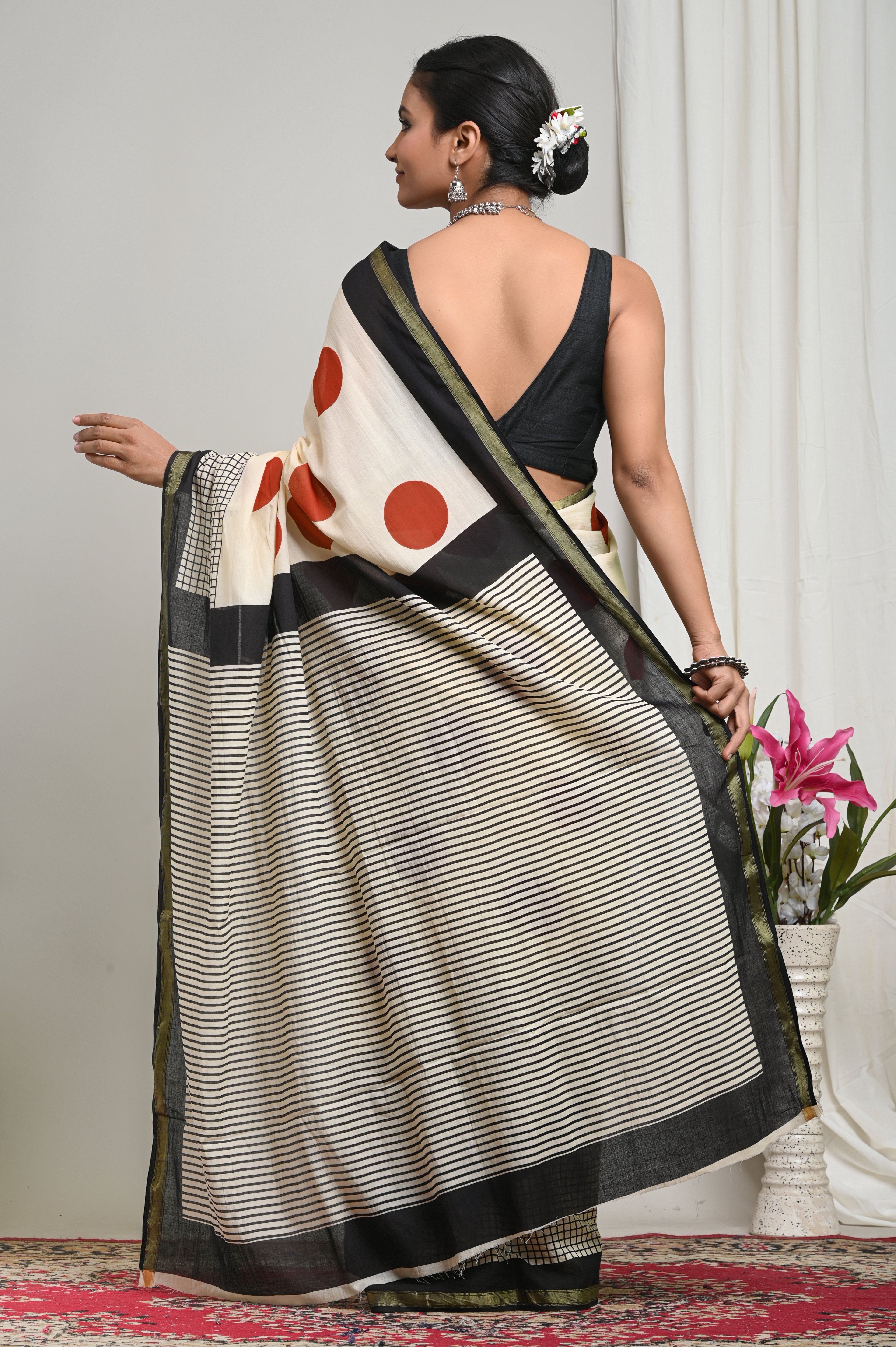 Zari Edit — Ivory Rust Polka