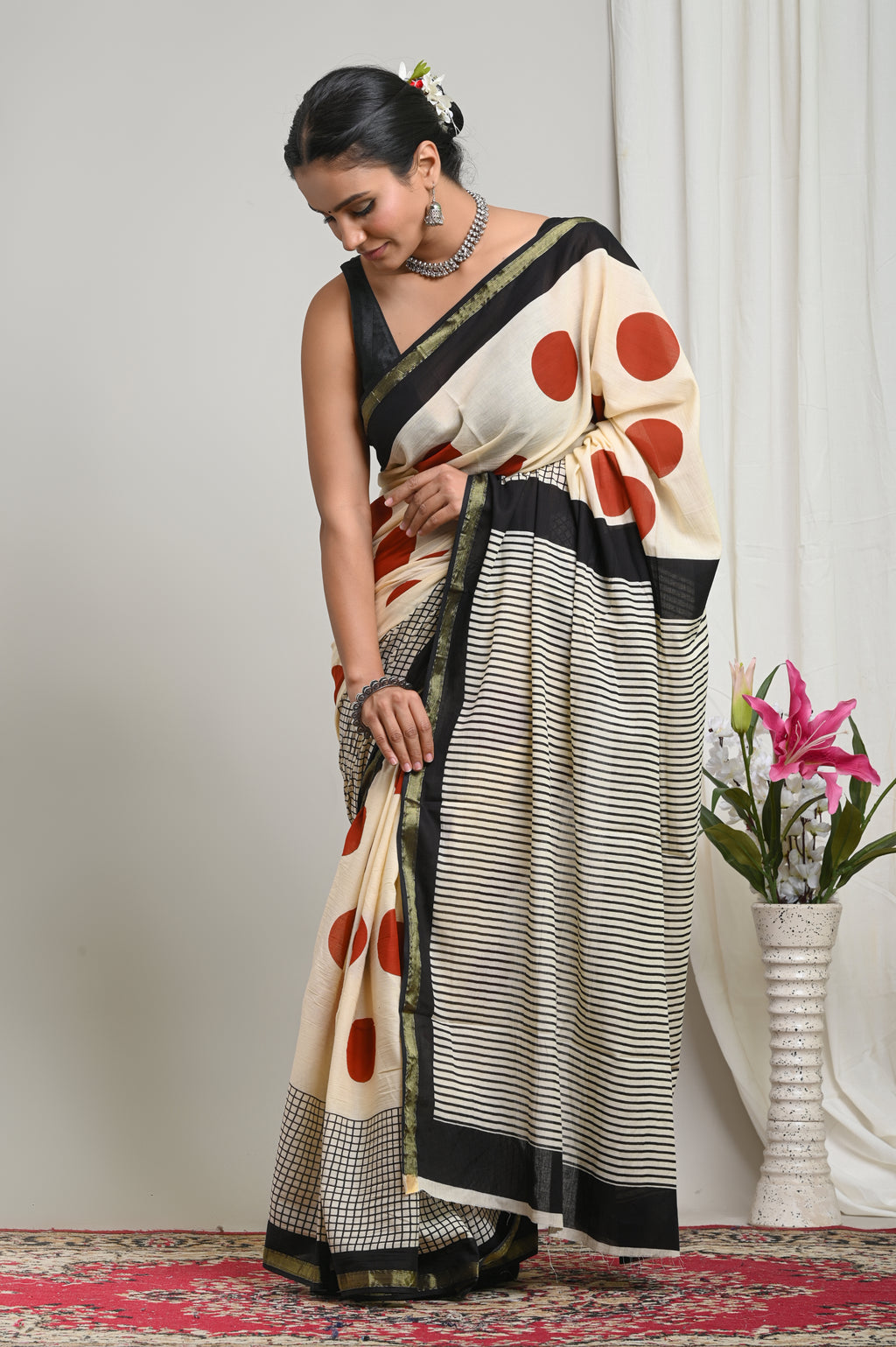 Zari Edit — Ivory Rust Polka