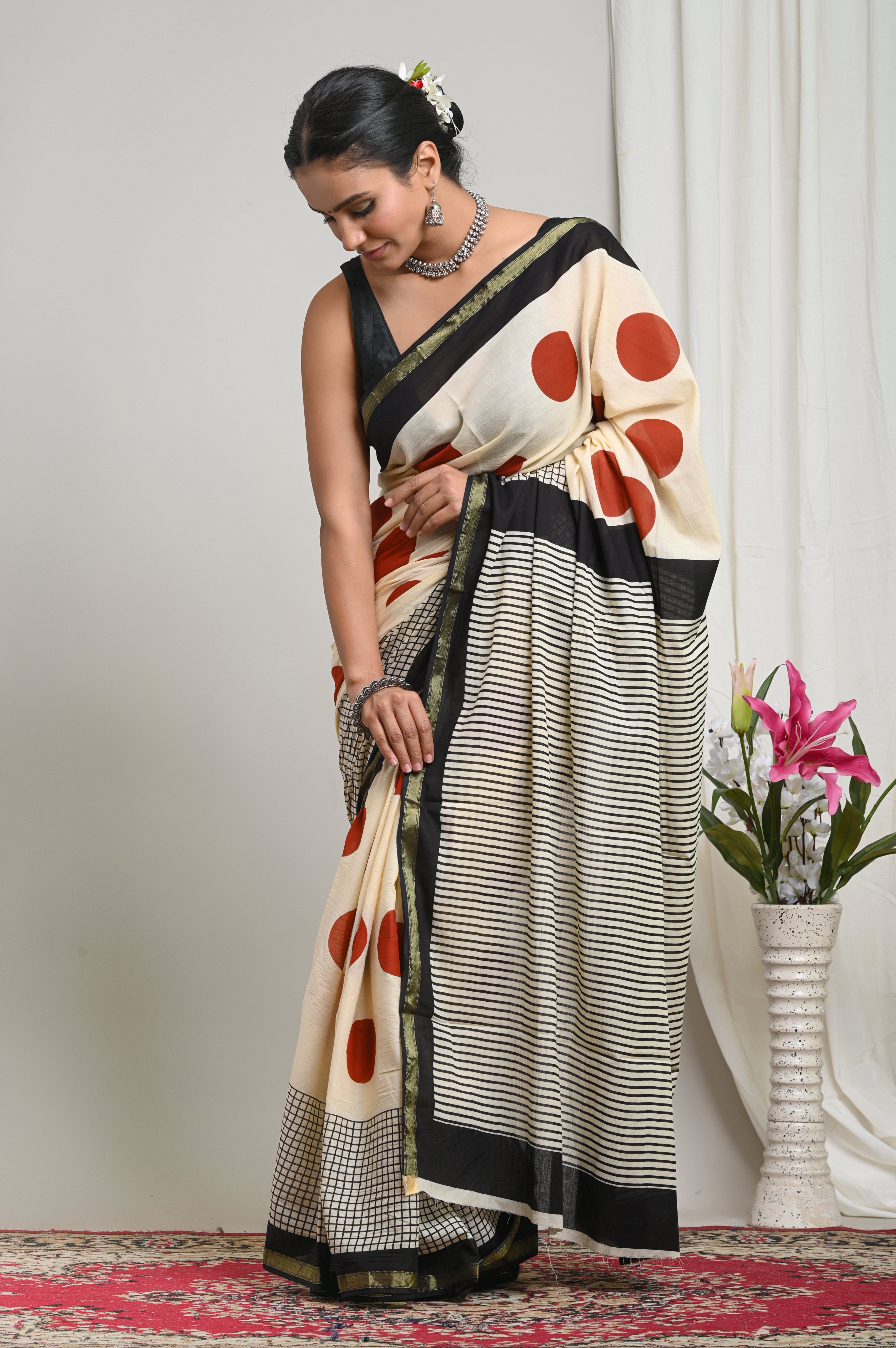 Zari Edit — Ivory Rust Polka
