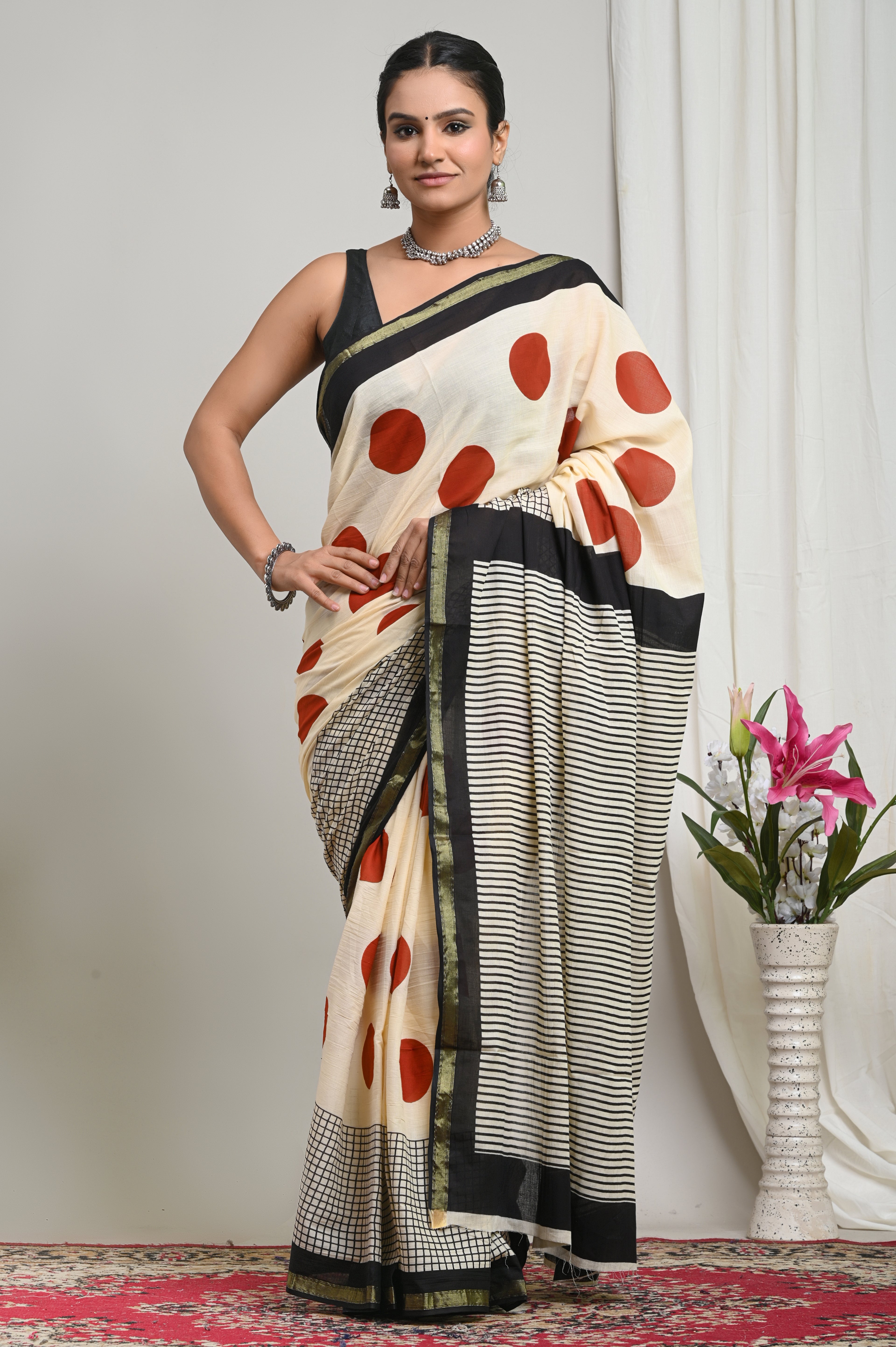 Zari Edit — Ivory Rust Polka