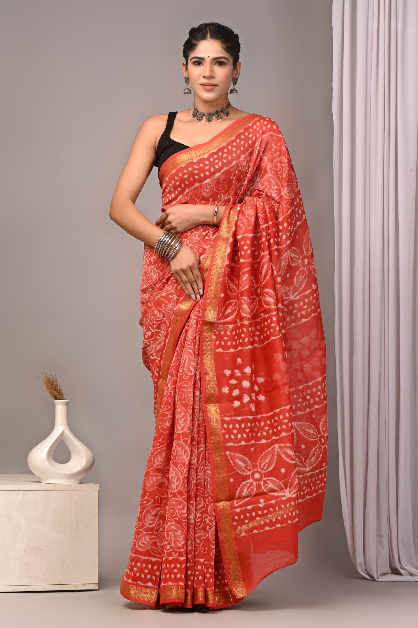 Maheshwari — Coral Blossom
