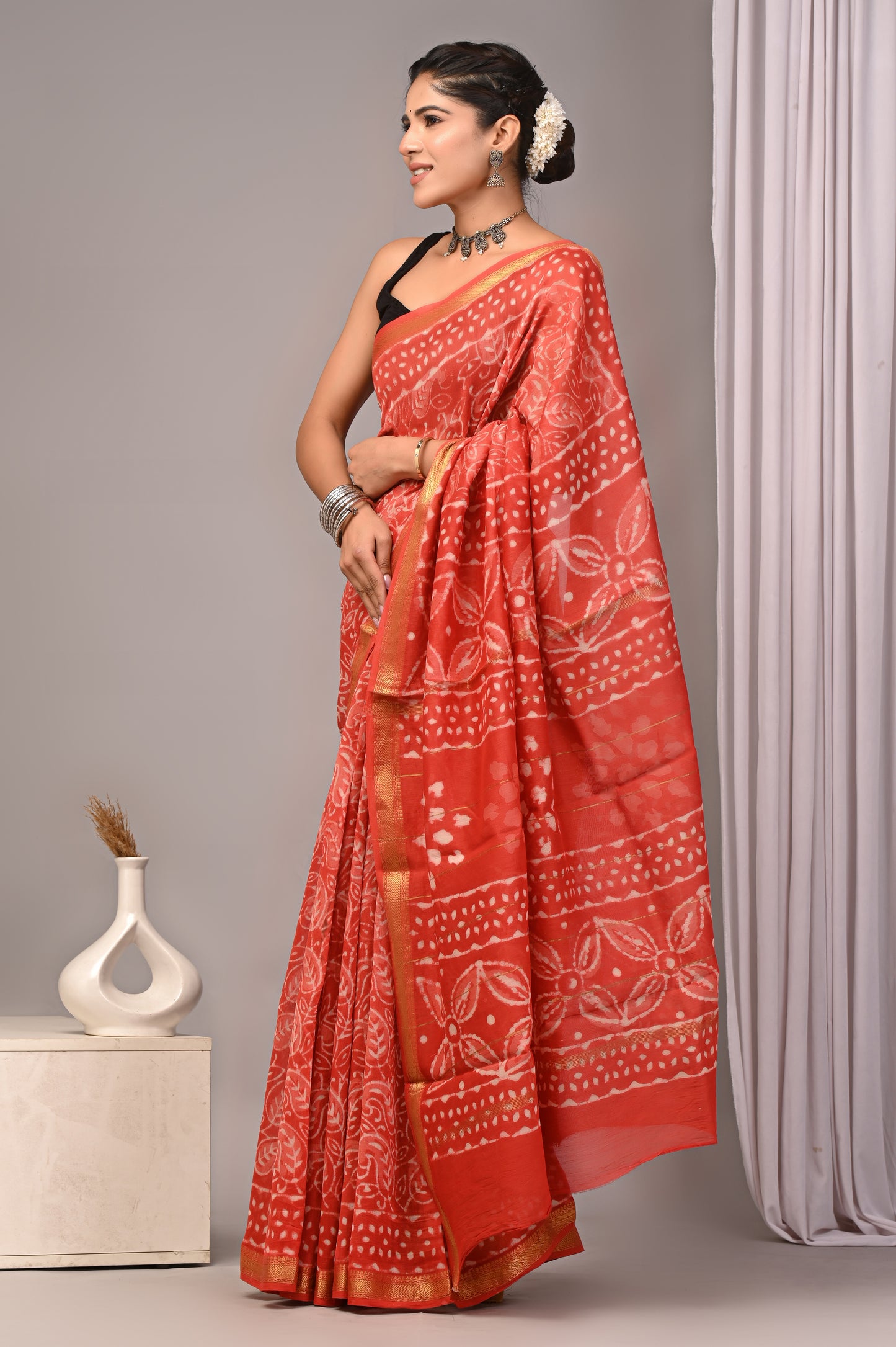 Maheshwari — Coral Blossom