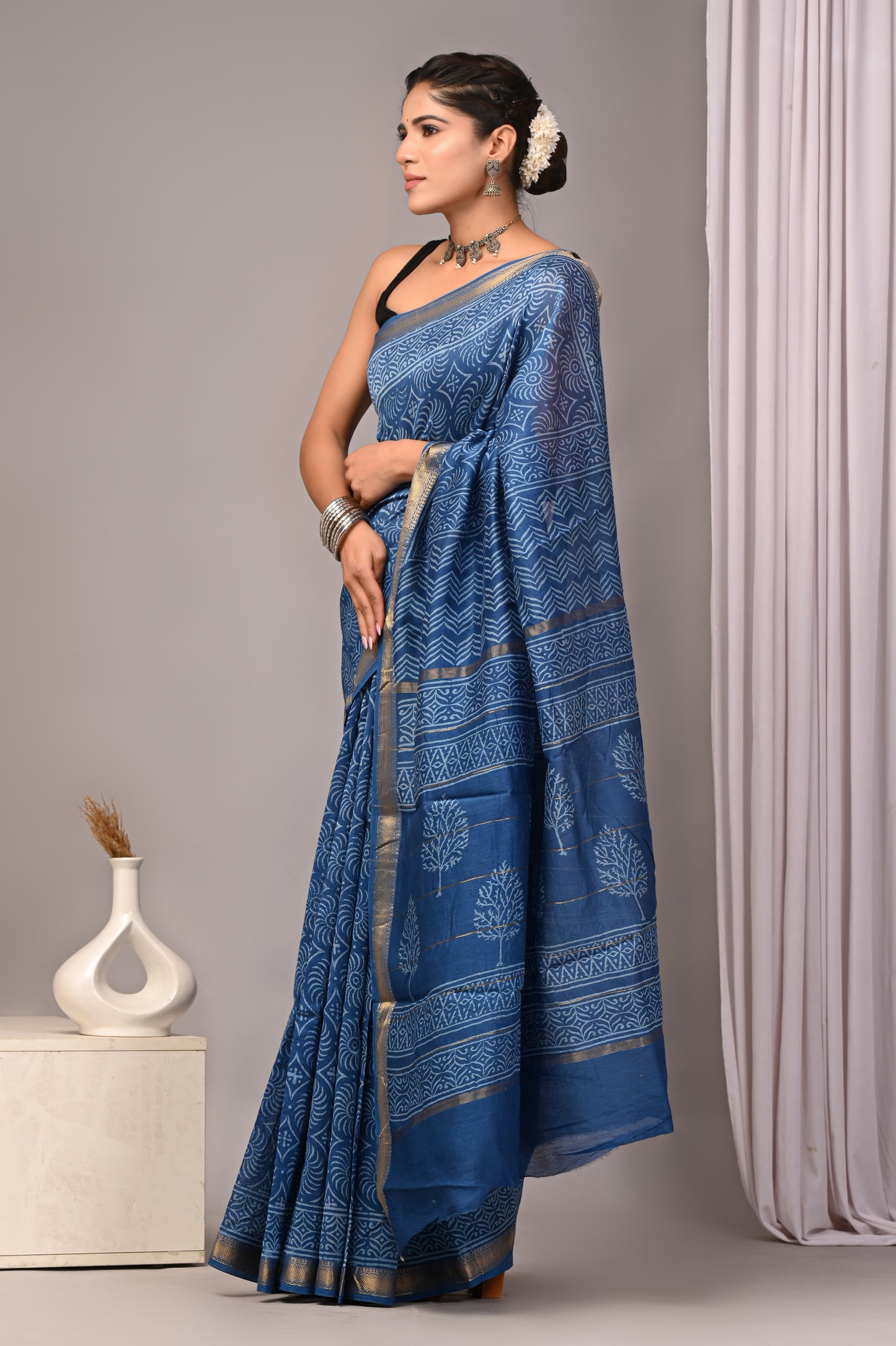Maheshwari — Steel Blue Garden