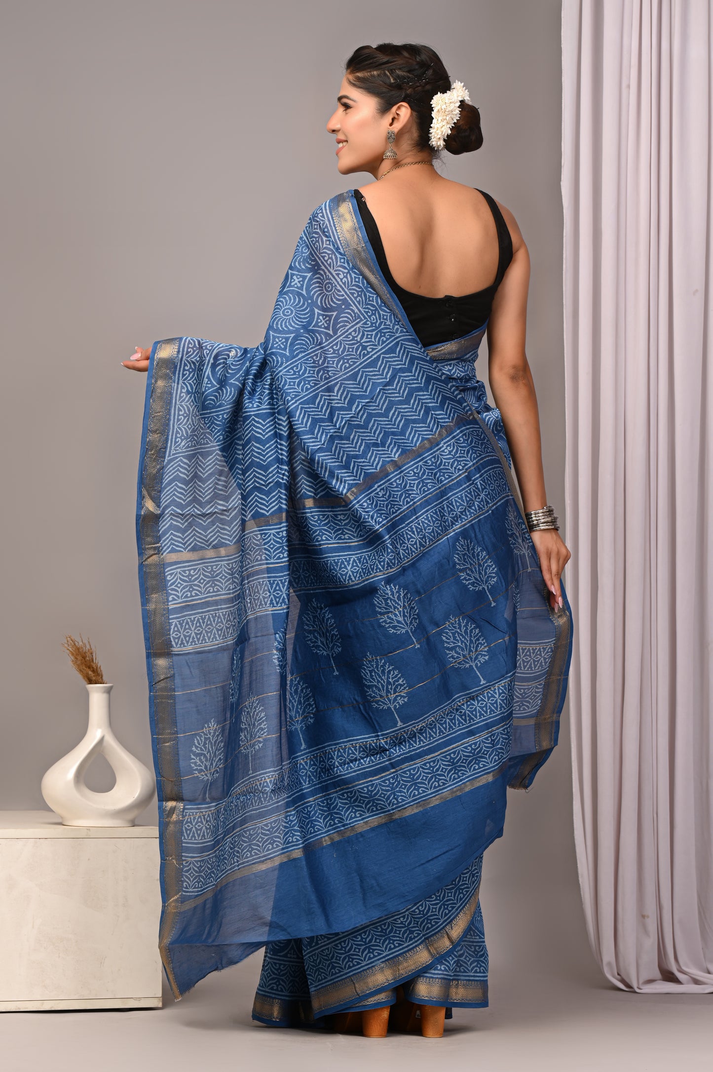 Maheshwari — Steel Blue Garden