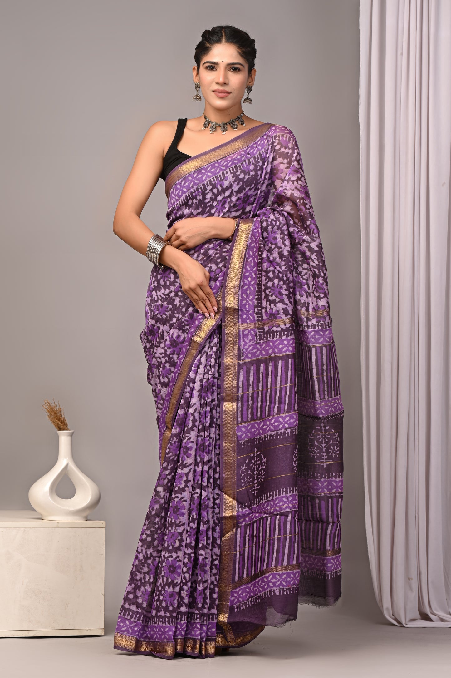 Maheshwari — Lavender Wild Bloom