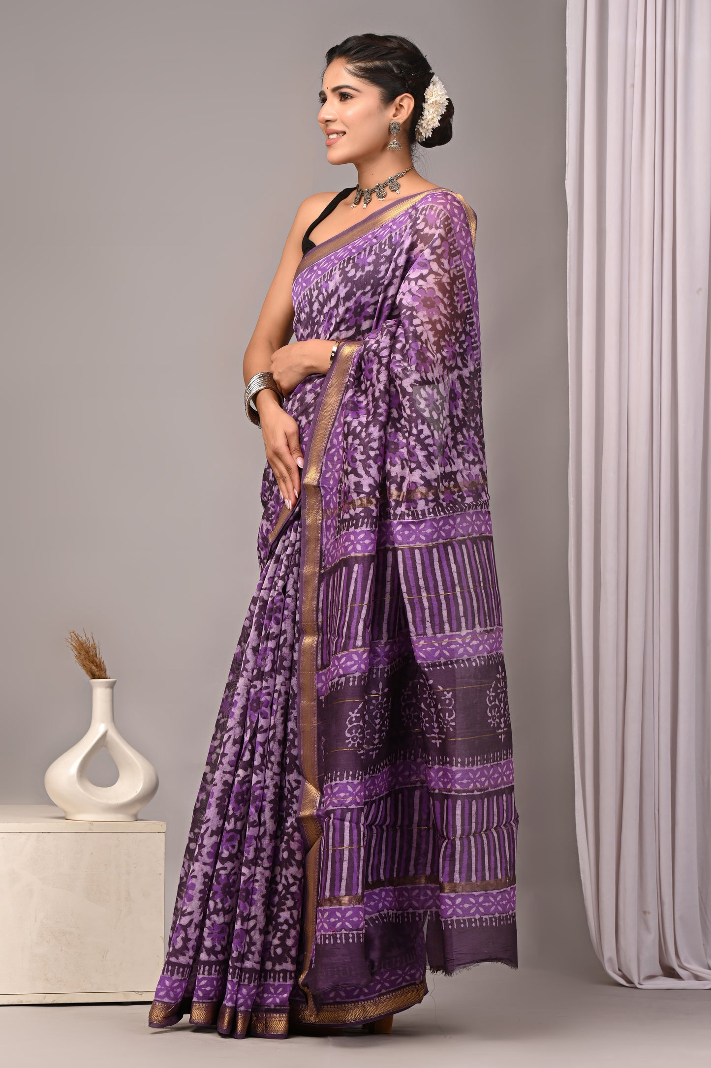 Maheshwari — Lavender Wild Bloom
