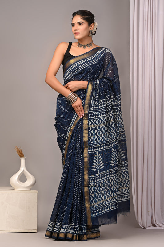Maheshwari — Navy Dot Heritage