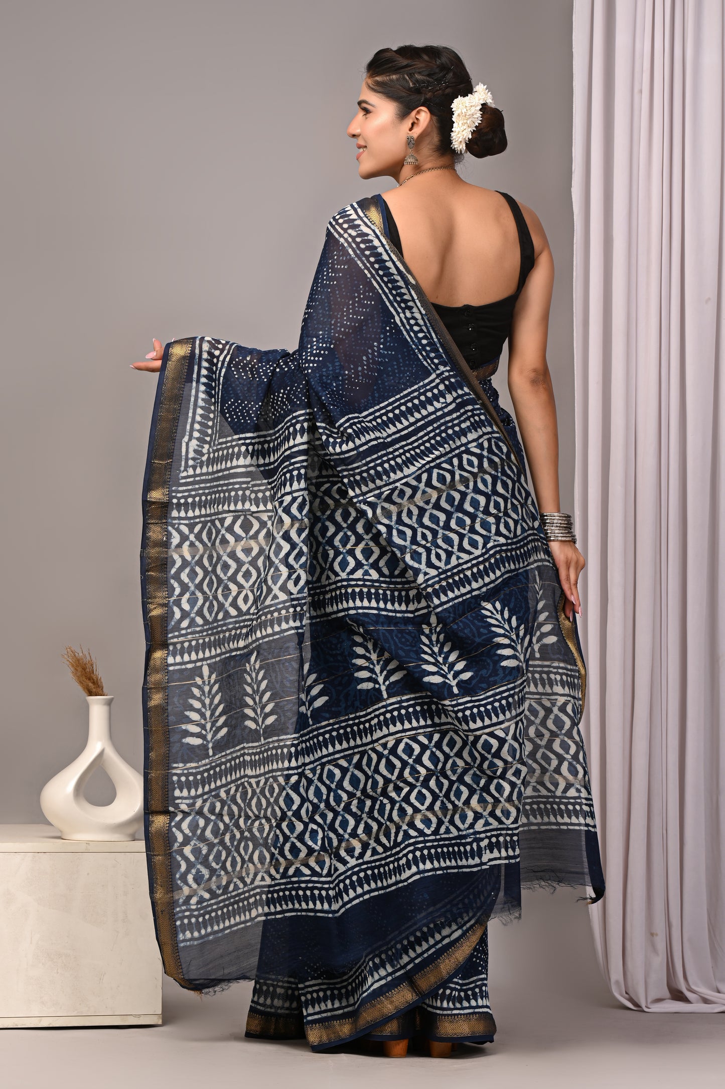 Maheshwari — Navy Dot Heritage
