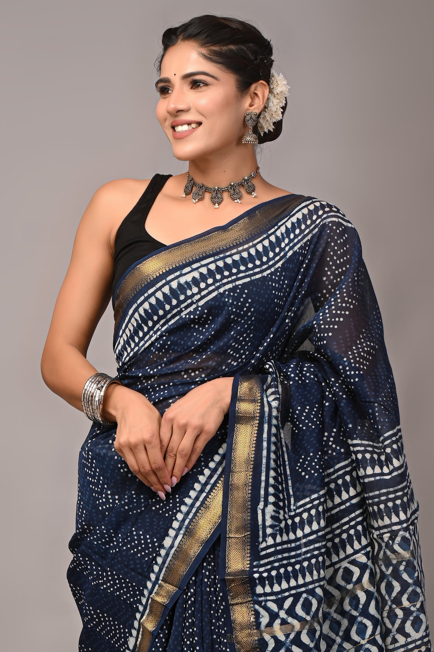 Maheshwari — Navy Dot Heritage