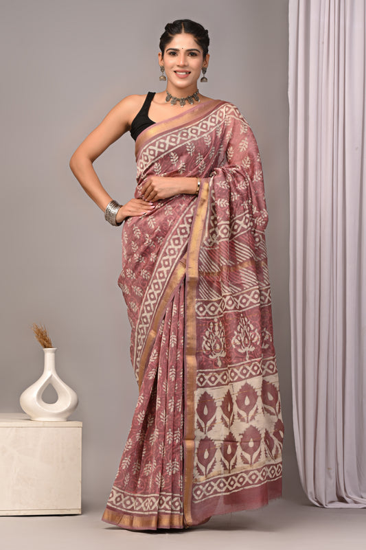 Maheshwari — Rose Buta Scroll
