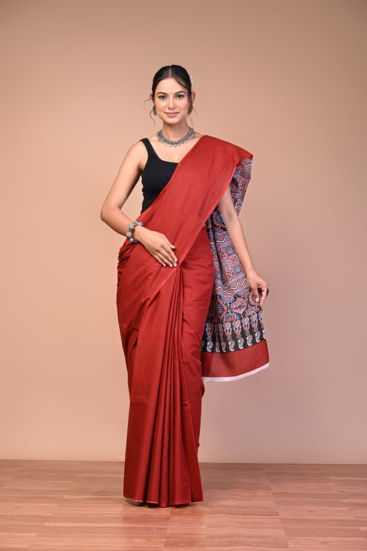 Ajrakh — Brick Ajrakh Pallu