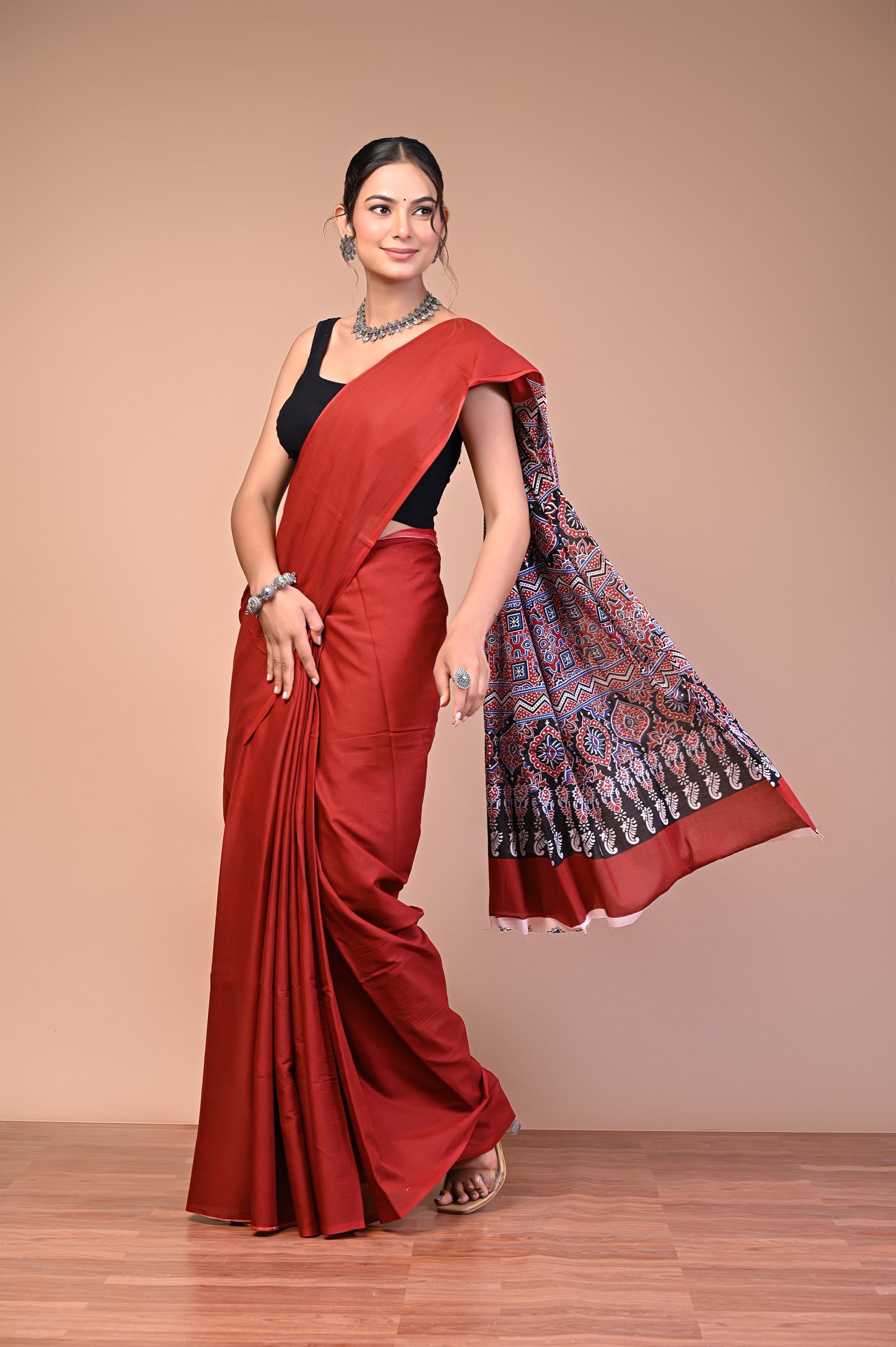Ajrakh — Brick Ajrakh Pallu