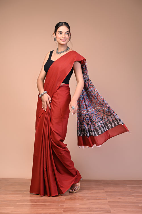 Ajrakh — Brick Ajrakh Pallu