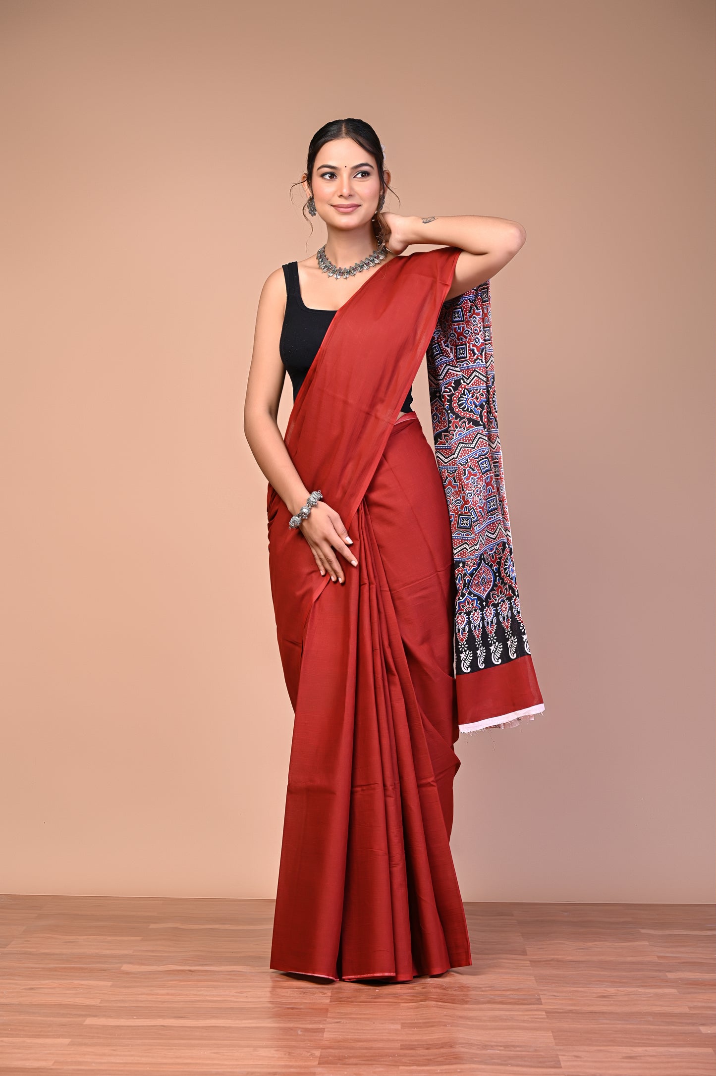 Ajrakh — Brick Ajrakh Pallu