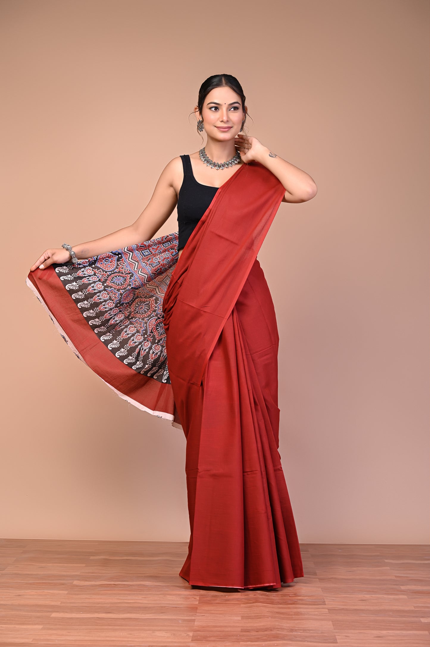 Ajrakh — Brick Ajrakh Pallu