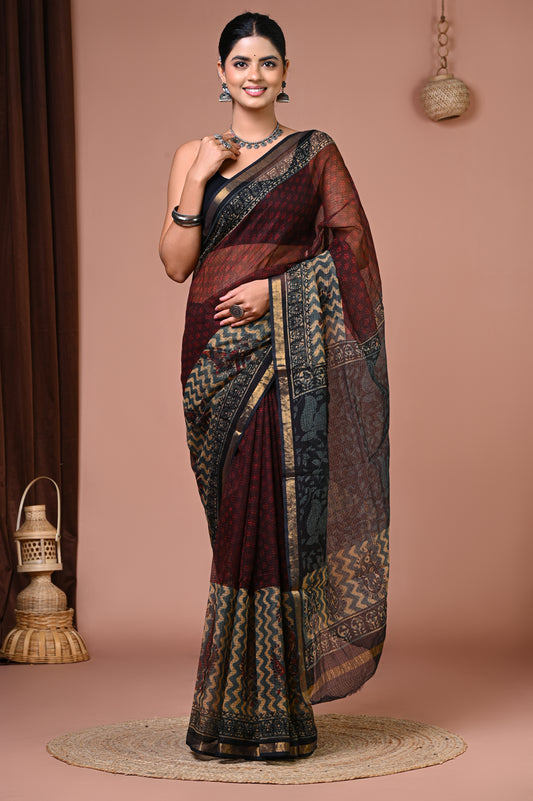 Kota Doriya — Maroon Teal Buti