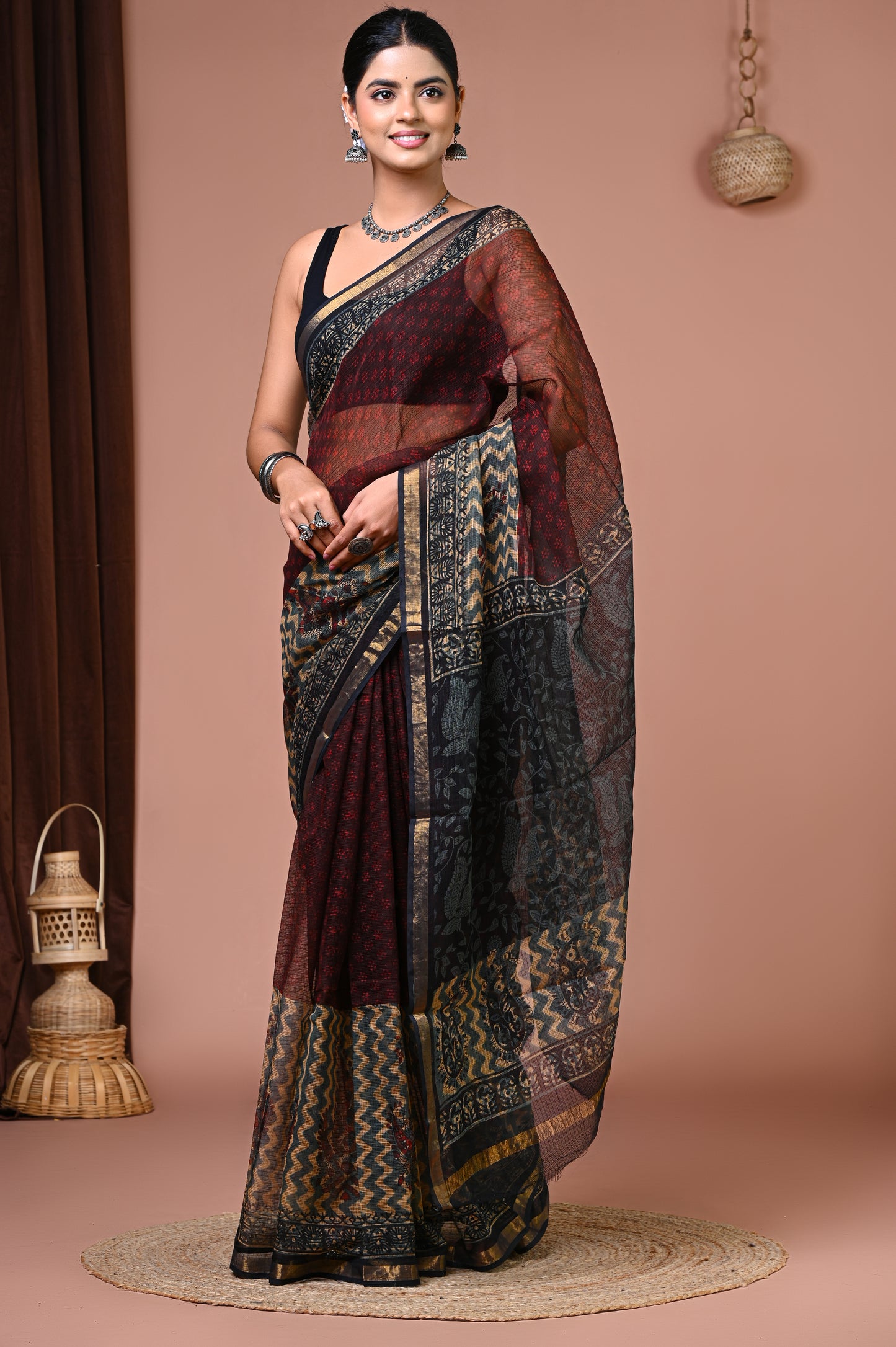 Kota Doriya — Maroon Teal Buti