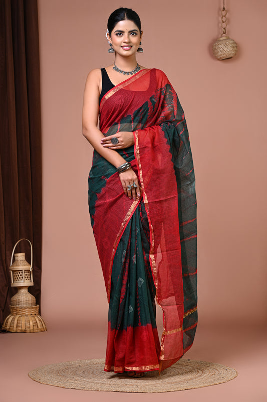 Kota Doriya — Teal Scarlet Shibori