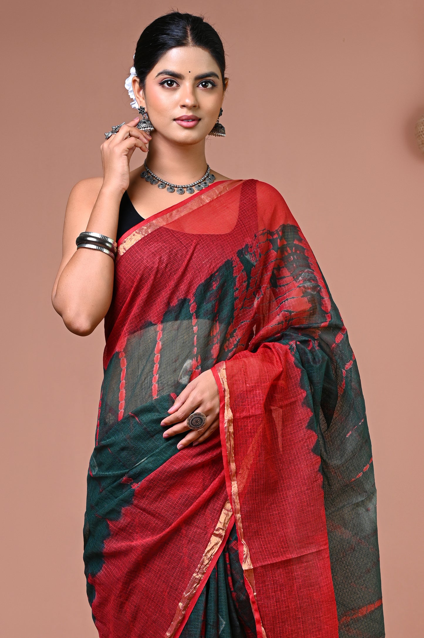 Kota Doriya — Teal Scarlet Shibori