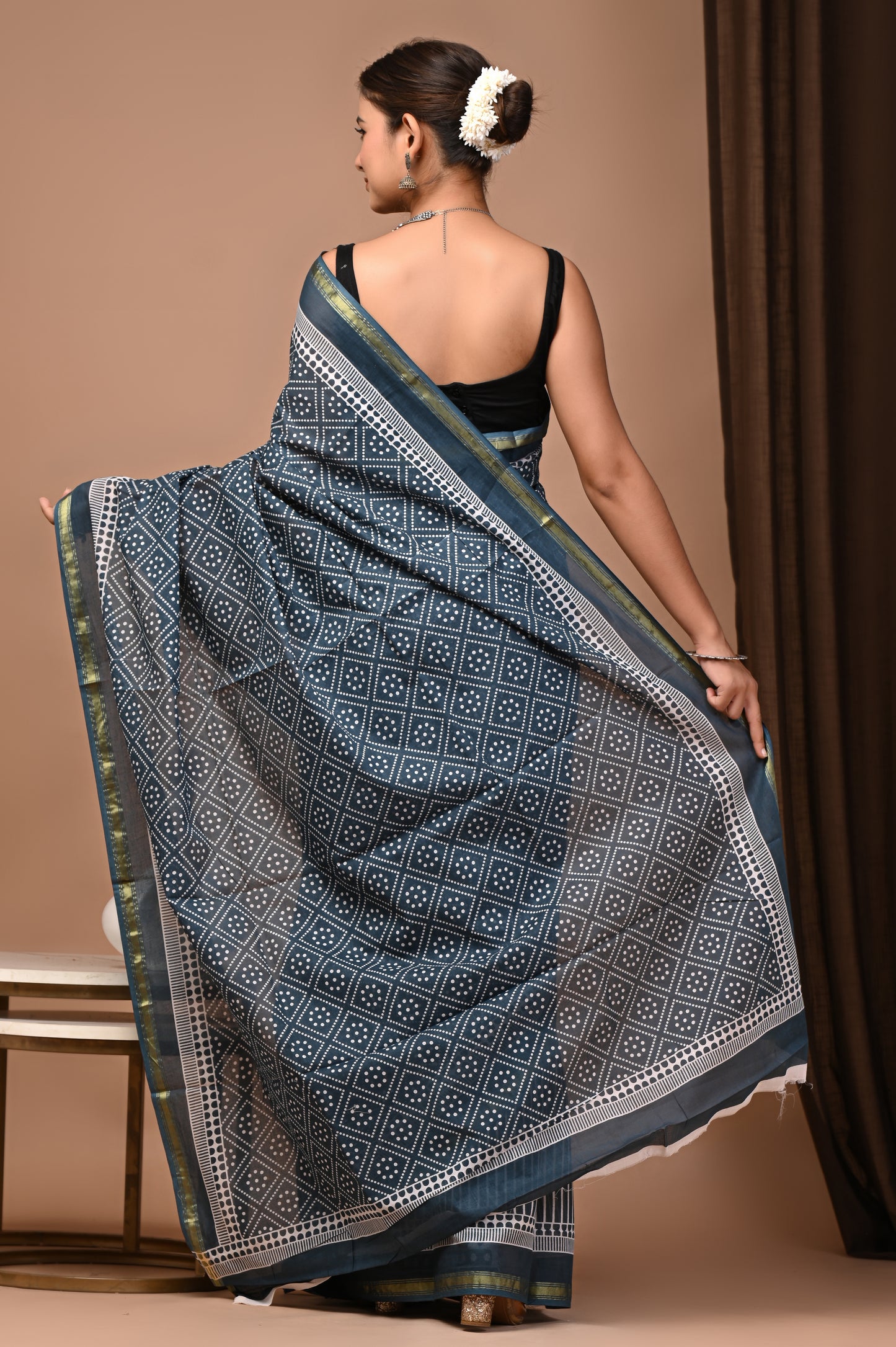 Zari Edit — Slate Bandhani Dot