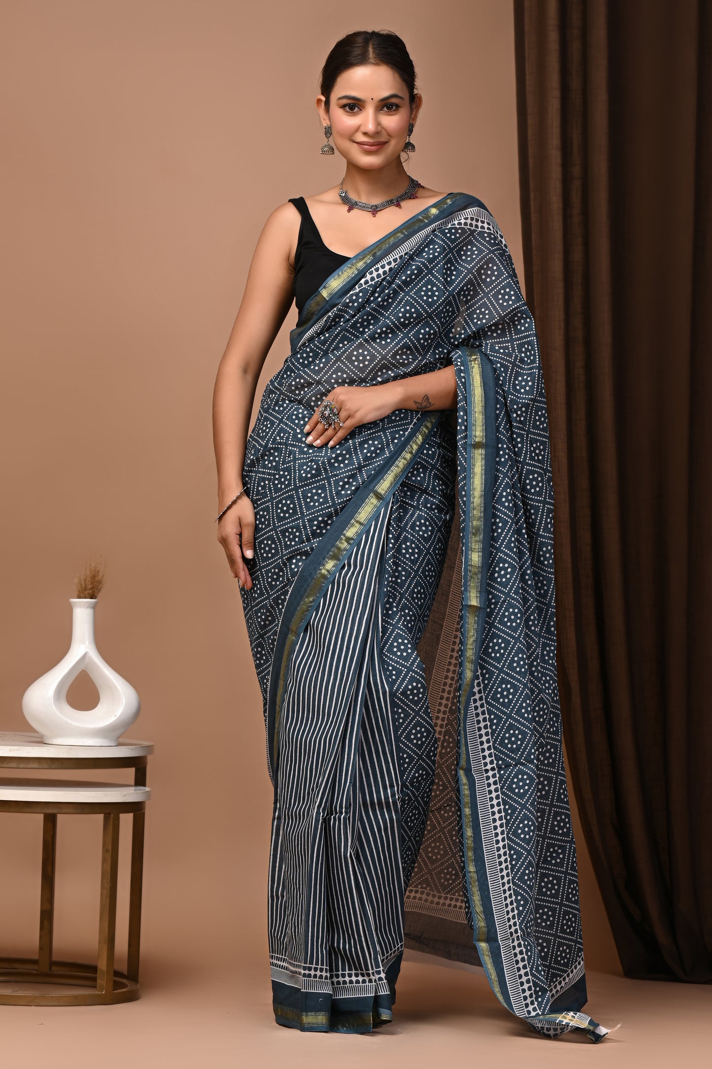 Zari Edit — Slate Bandhani Dot