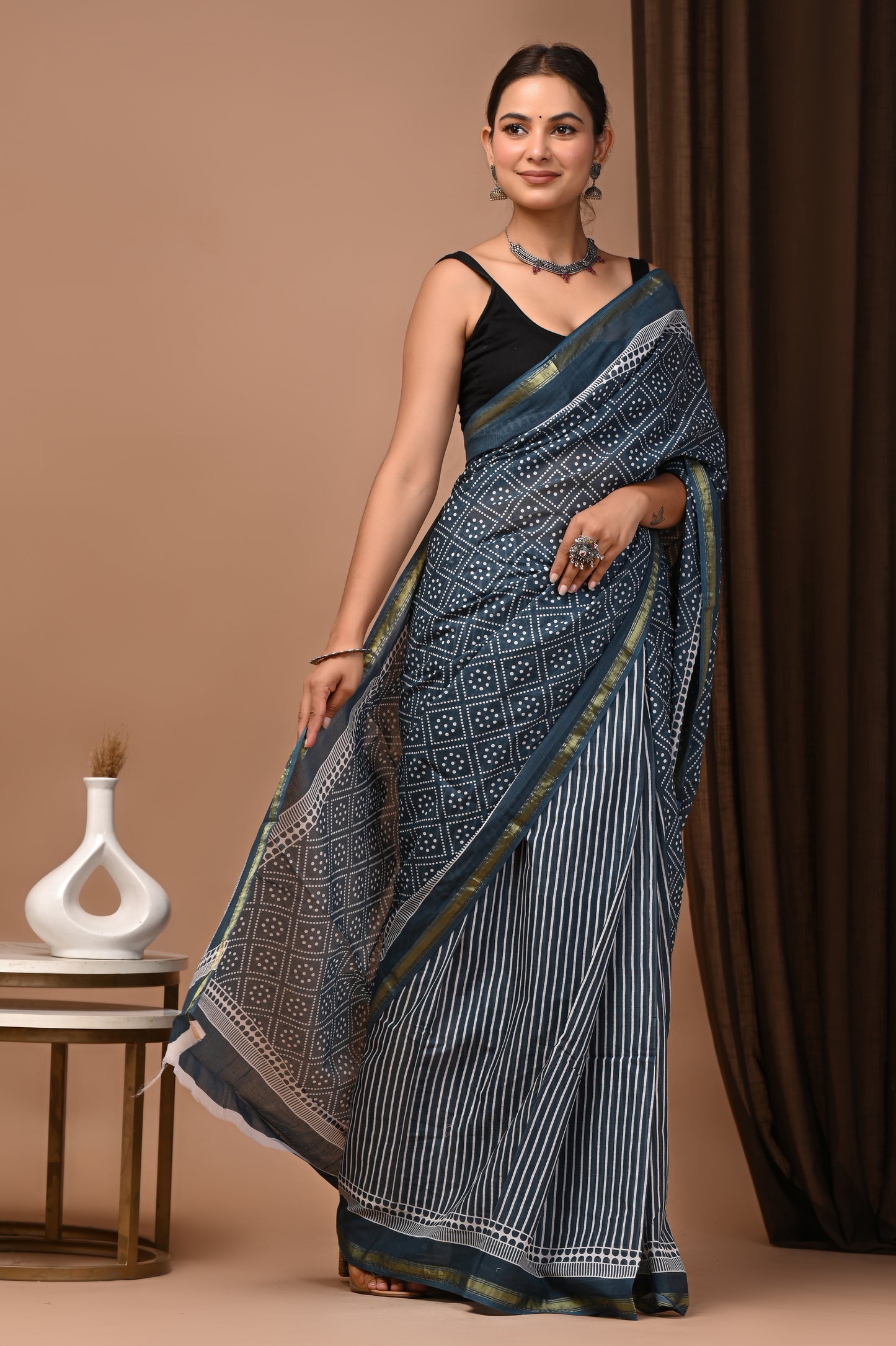 Zari Edit — Slate Bandhani Dot