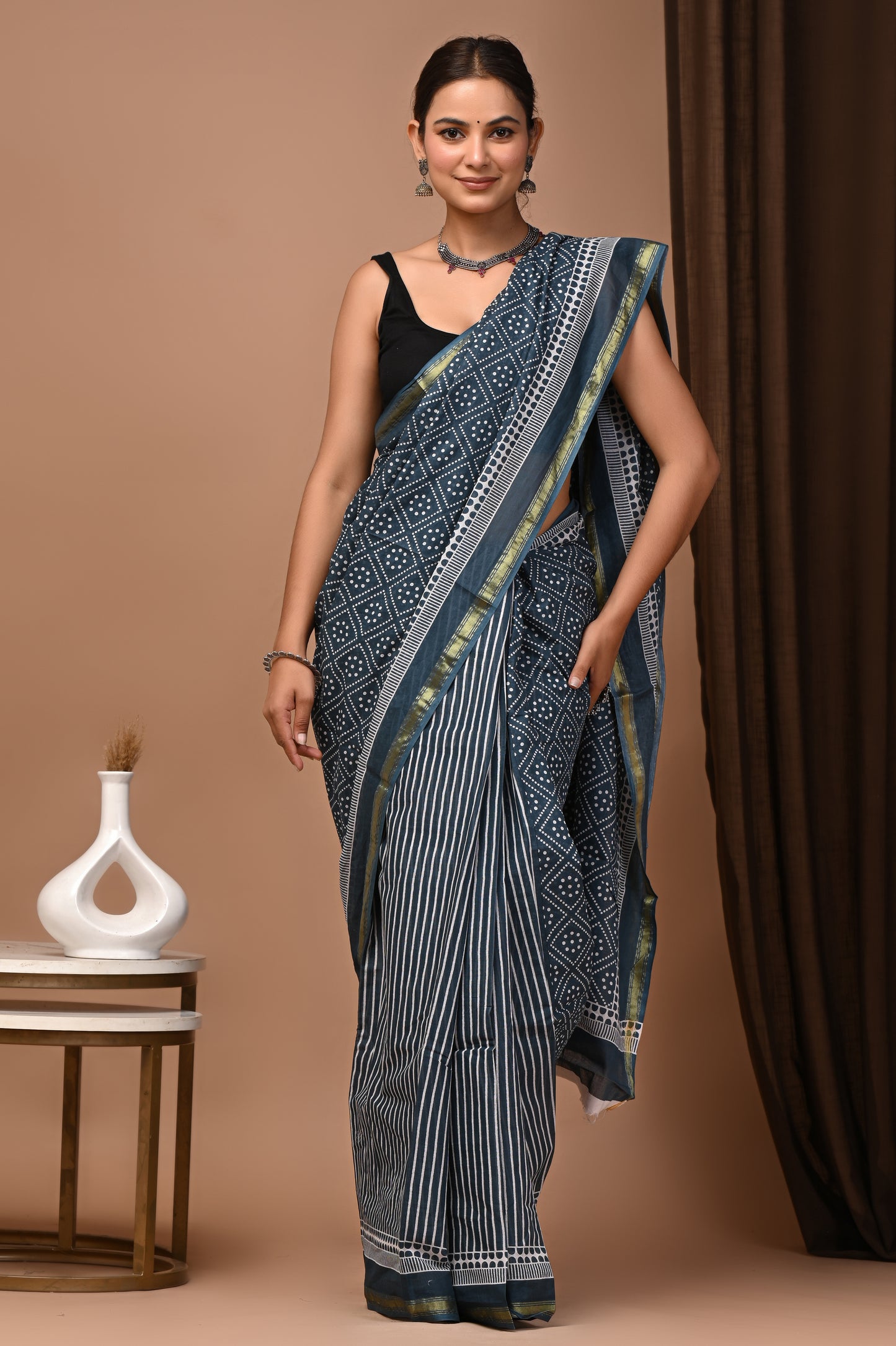 Zari Edit — Slate Bandhani Dot
