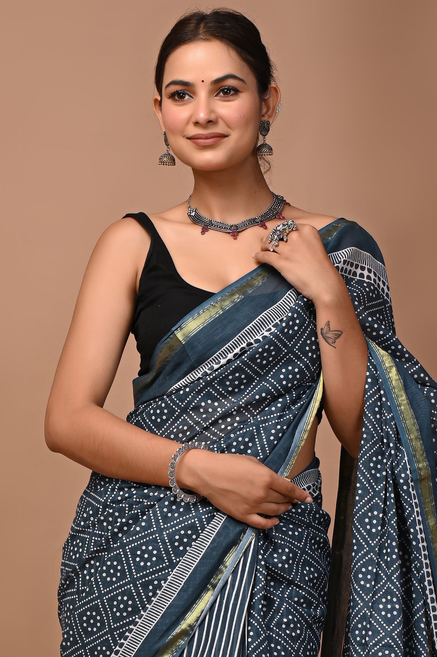 Zari Edit — Slate Bandhani Dot