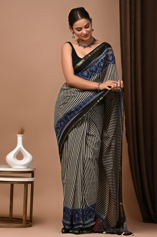 Zari Edit — Ivory Navy Stripe